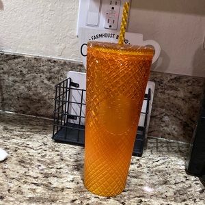 Starbucks Summer 2022 Orange /Mango Ombre Jeweled 24 oz Tumbler (Cold Cup): NEW